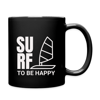 Tasse -surf to be happy- - Schwarz