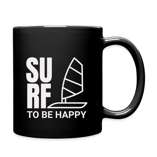 Tasse -surf to be happy- - Schwarz