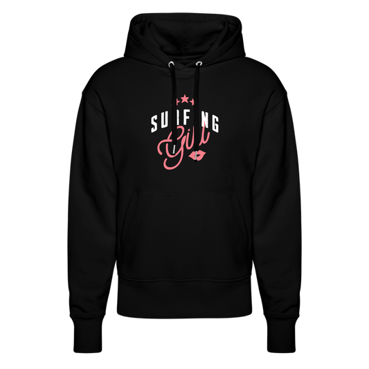 Unisex Relaxed Fit Bio-Hoodie -surfing girl- - Schwarz