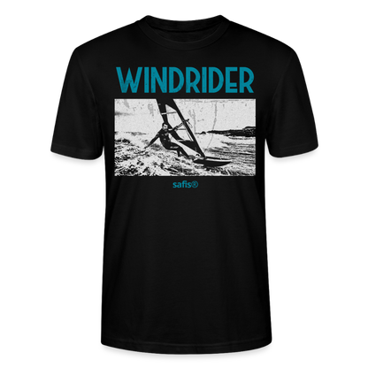 Windsurf T-Shirt safis®  -Windrider- Unisex T-Shirt CRAFTER - Schwarz