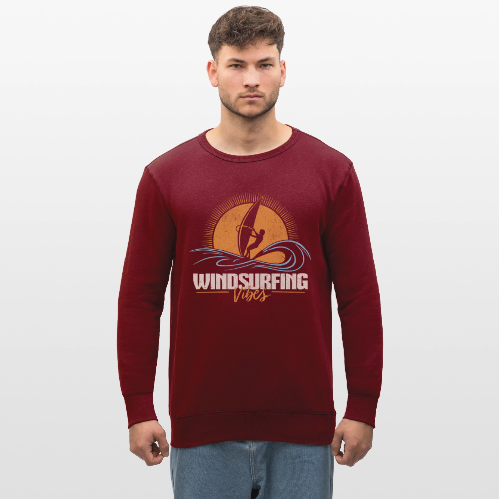 Unisex Bio-Sweatshirt ROLLER -vibes- - Burgunderrot