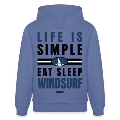 -eat sleep windsurf- Unisex Bio-Hoodie CRUISER - Blau