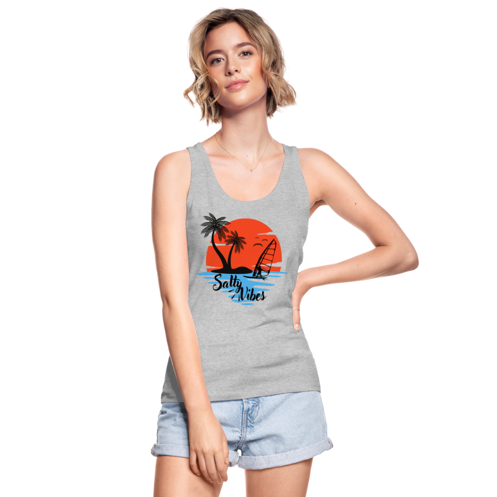 Frauen Bio Tank Top -salty vibes- - Grau meliert