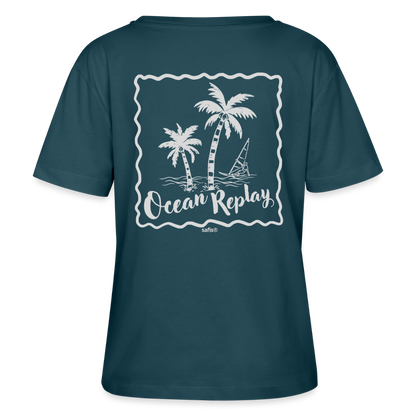 safis® Windsurfer Frauen Bio-T-Shirt -Ocean replay- - Dunkles Petrol