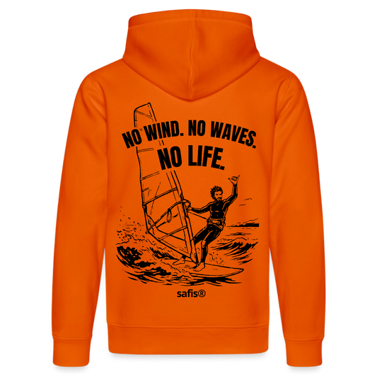 safis® Windsurf Bio-Shirt -no life- Unisex Bio-Hoodie DRUMMER - Tieforange