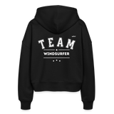 Boxy Frauen Bio Zip Hoodie Ida - Schwarz