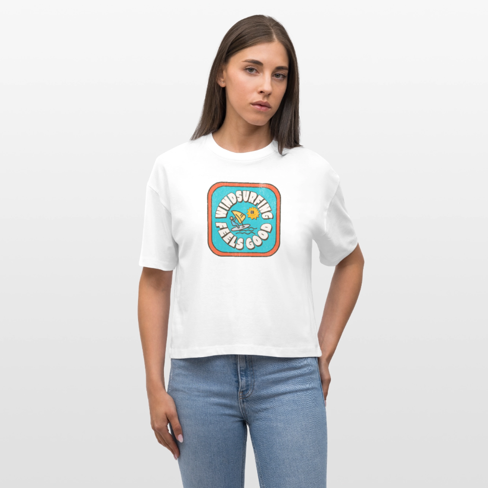 Frauen Boxy Bio-T-Shirt -feeld good- - Weiß