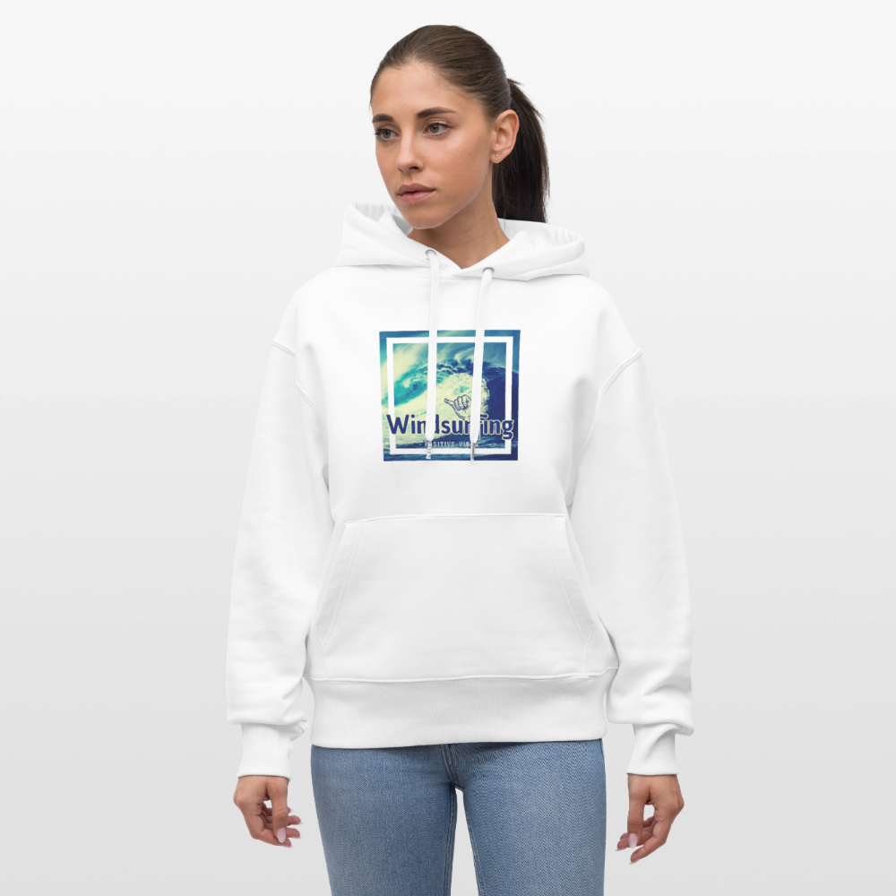 Unisex Relaxed Fit Bio-Hoodie -positive vibes- - Weiß