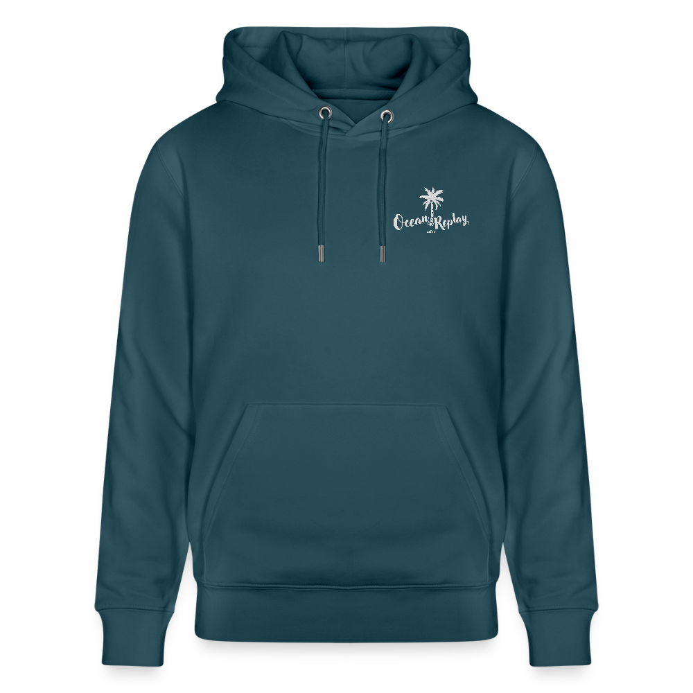 Unisex Bio-Hoodie CRUISER -ocean replay- - Dunkles Petrol
