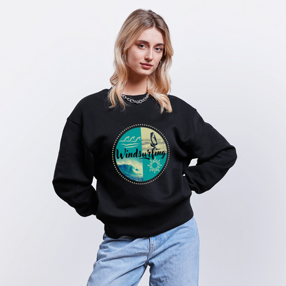 Unisex Oversize Bio Pullover -ocean- - Schwarz