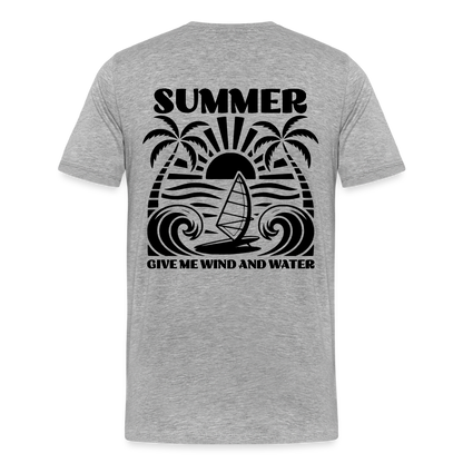 Männer Premium Bio T-Shirt -give me wind and water- - Grau meliert