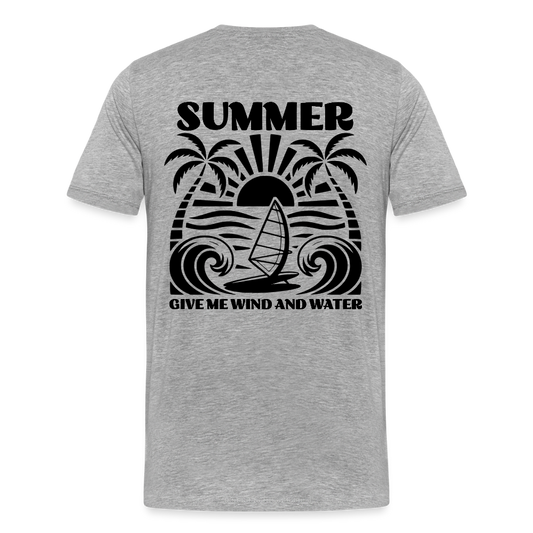 Männer Premium Bio T-Shirt -give me wind and water- - Grau meliert