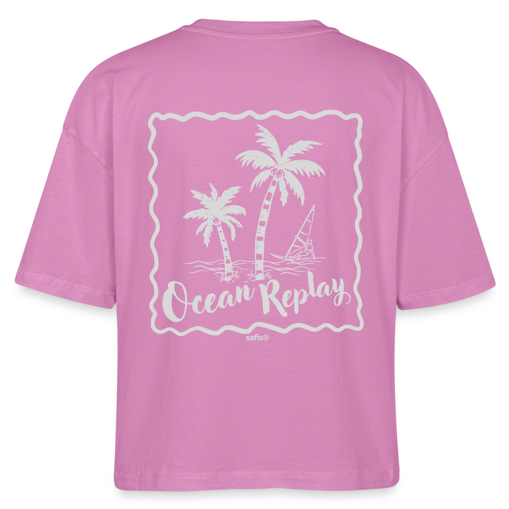 safis® Windsurfer Frauen Boxy Bio-T-Shirt Nova -Ocean replay- - Pink