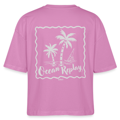 safis® Windsurfer Frauen Boxy Bio-T-Shirt Nova -Ocean replay- - Pink