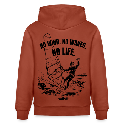 safis Windsurf Bio-Hoodie -no life- Unisex - Terrakotta