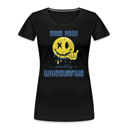 Frauen Premium Bio T-Shirt -smiley- - Schwarz