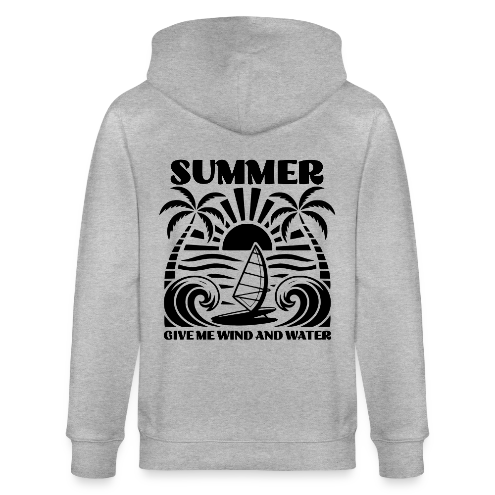 Safis Shop -  Bio-Kapuzenjacke -give me wind and water- - Grau meliert