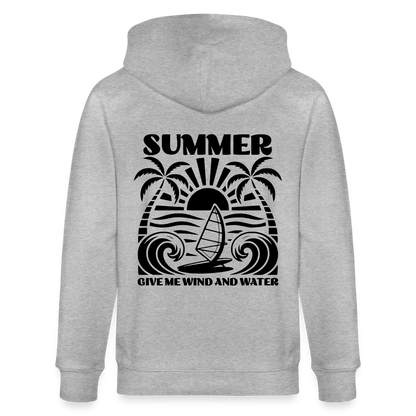 Safis Shop -  Bio-Kapuzenjacke -give me wind and water- - Grau meliert