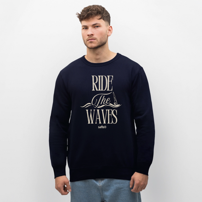 Unisex Bio-Sweatshirt ROLLER -ride the waves- - Navy
