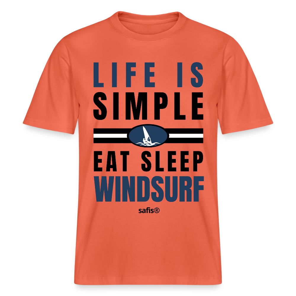 Surfshirt Männer safis  -eat sleep windsurf- Relaxed Fit Unisex Bio-T-Shirt - Hellrot