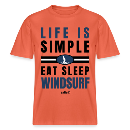 Surfshirt Männer safis  -eat sleep windsurf- Relaxed Fit Unisex Bio-T-Shirt - Hellrot