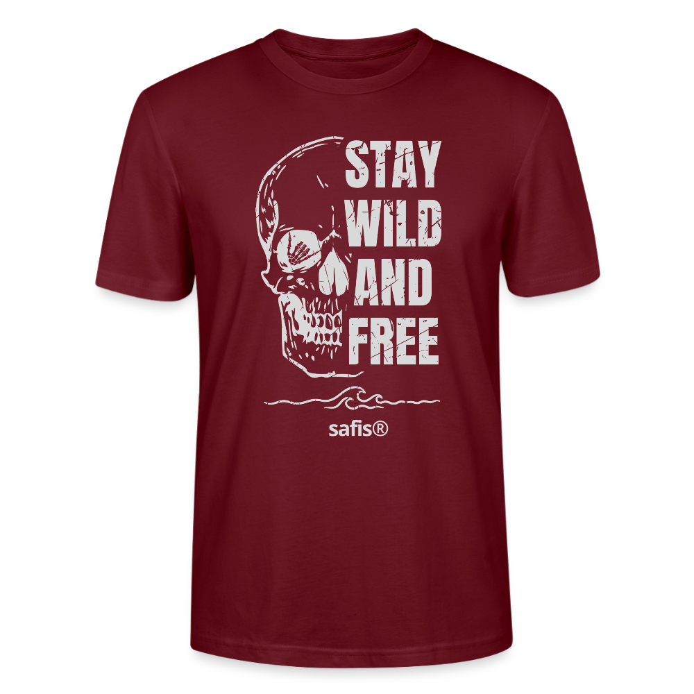 Windsurf T Shirt Herren safis® -wild and free- Unisex T-Shirt CRAFTER - Burgunderrot