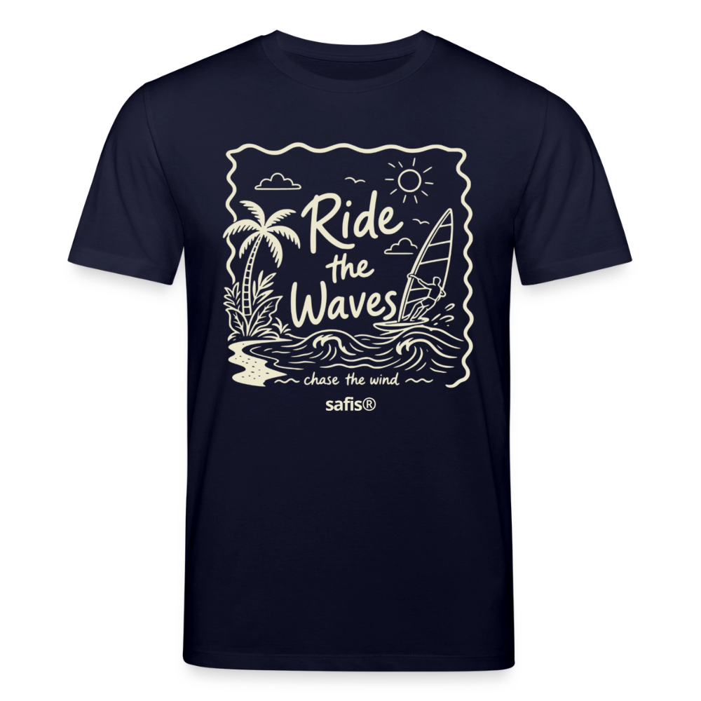 safis Windsurf T-Shirt Männer -ride the waves- - Navy