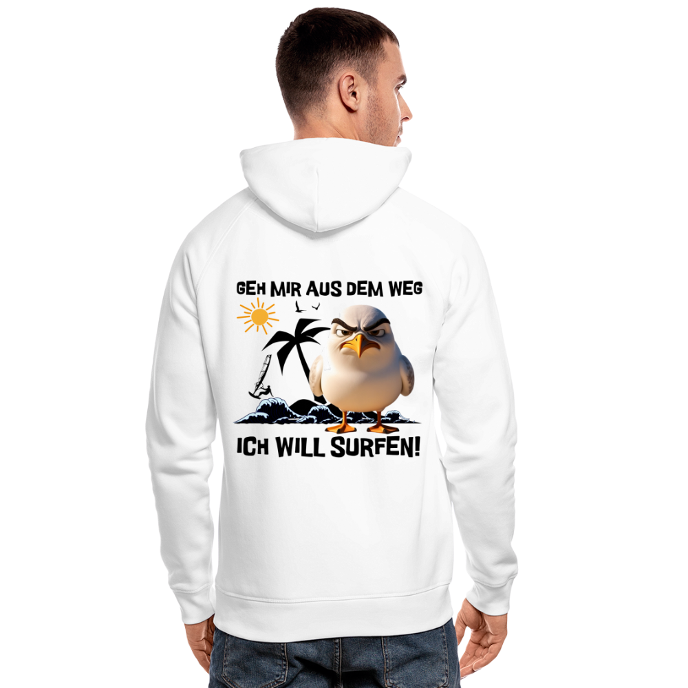 Unisex Bio-Hoodie -ich will surfen- - Weiß