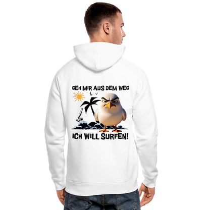 Unisex Bio-Hoodie -ich will surfen- - Weiß