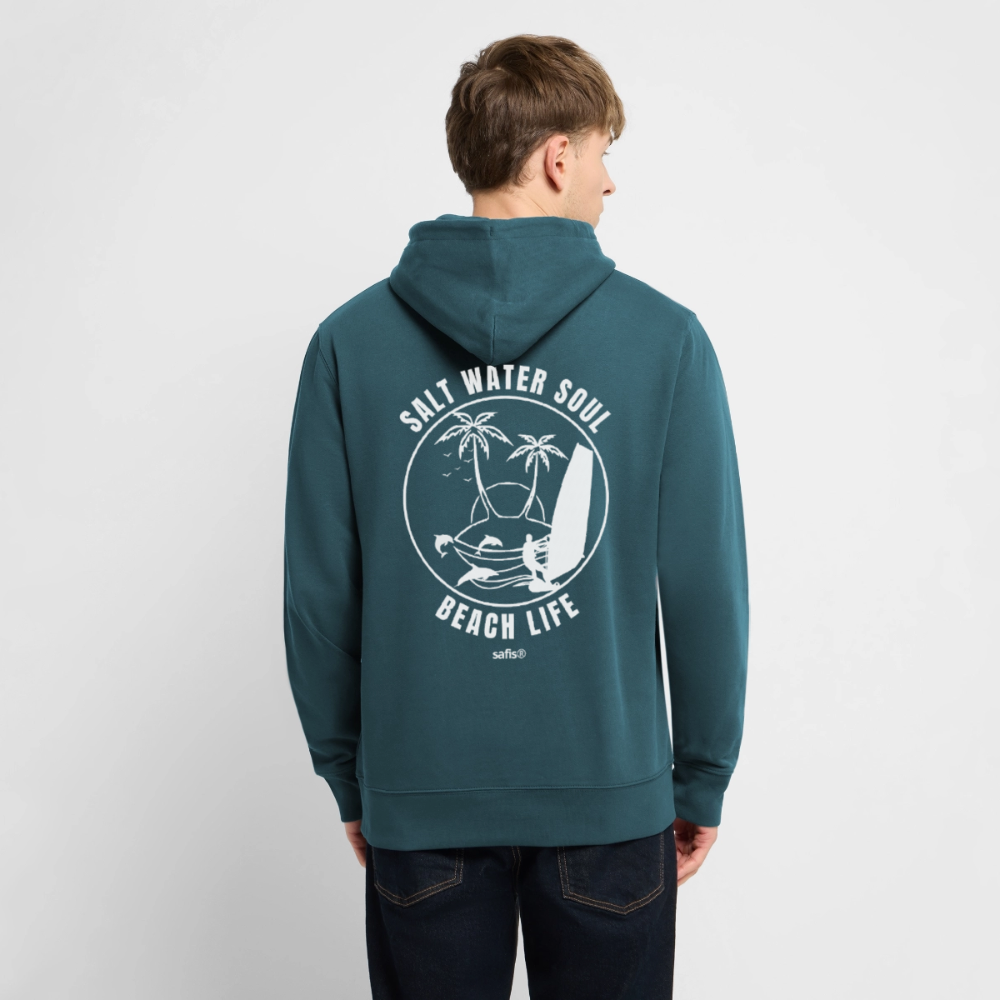 Unisex Bio-Hoodie CRUISER -salt water soul- - Dunkles Petrol