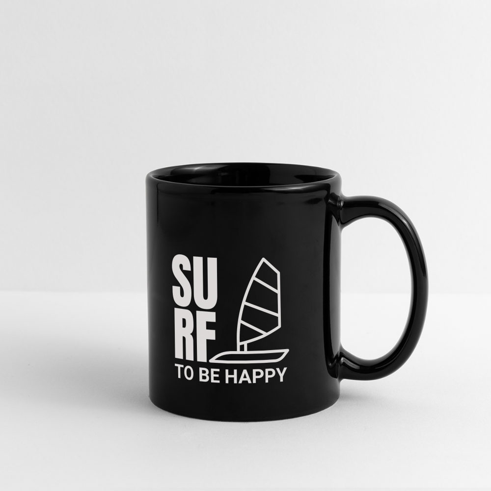 Tasse -surf to be happy- - Schwarz