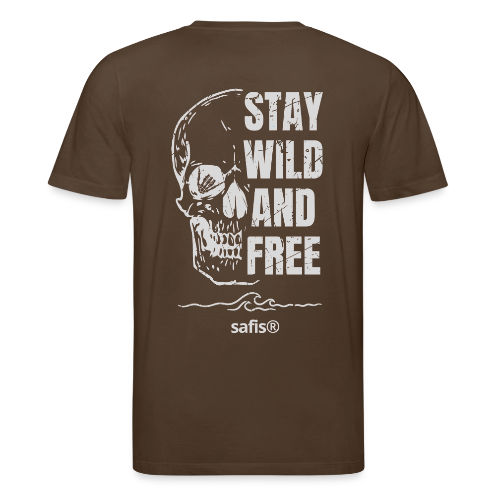 safis® Windsurf Shirt -wild and free- Unisex Bio-T-Shirt CREATOR - Dunkelbraun