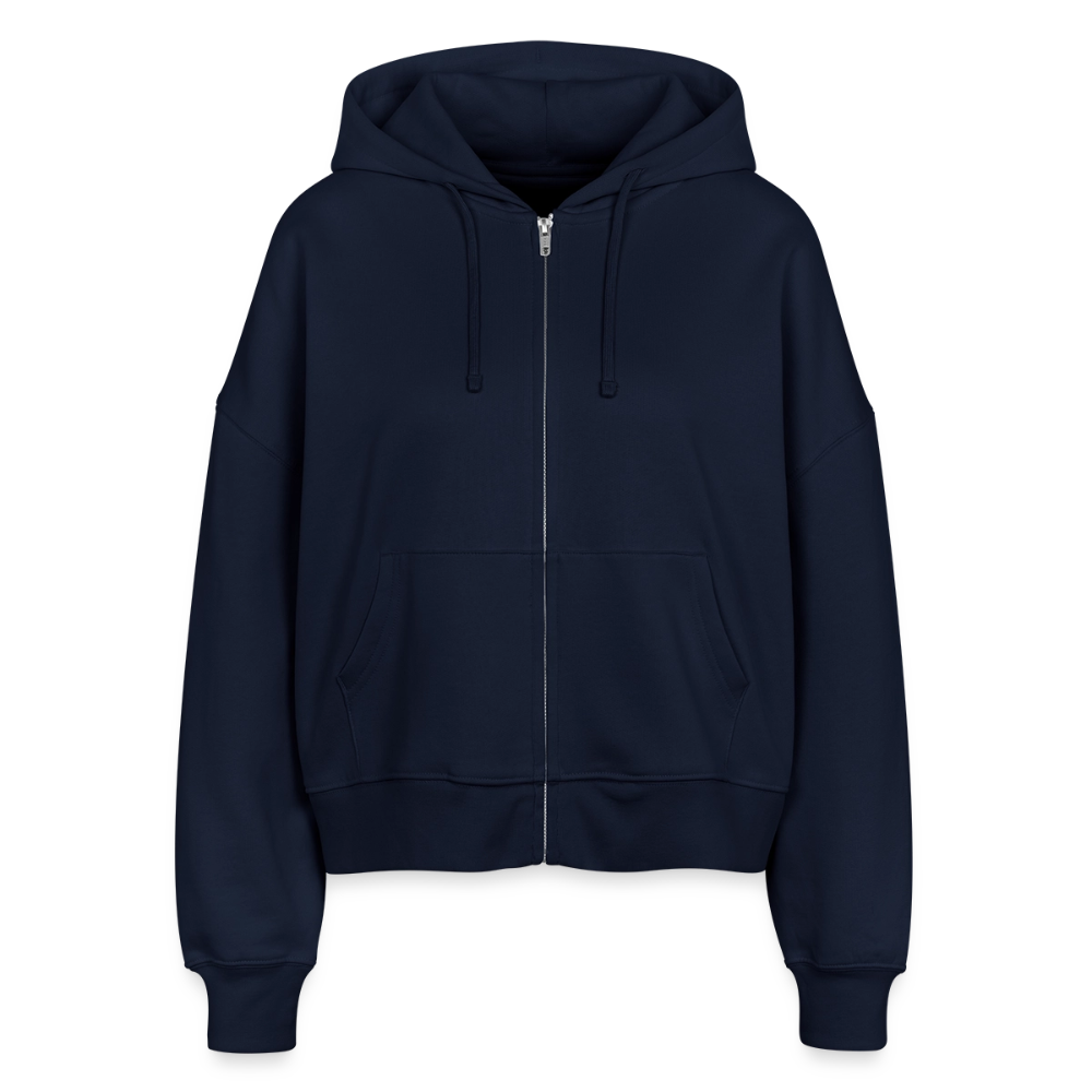 Boxy Frauen Bio Zip Hoodie Ida - Navy