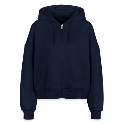 Boxy Frauen Bio Zip Hoodie Ida - Navy