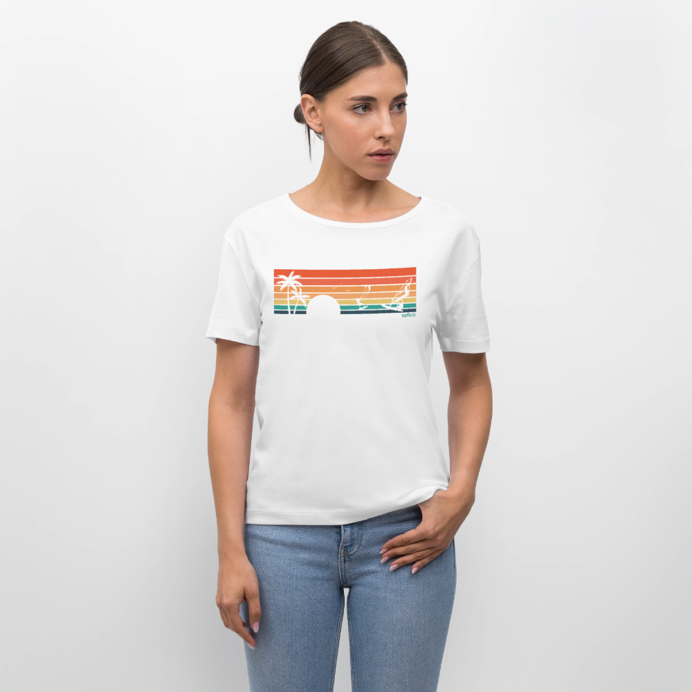 -sunset- Stanley/Stella Relaxed Rundhals Frauen Bio-T-Shirt SERENA - Weiß