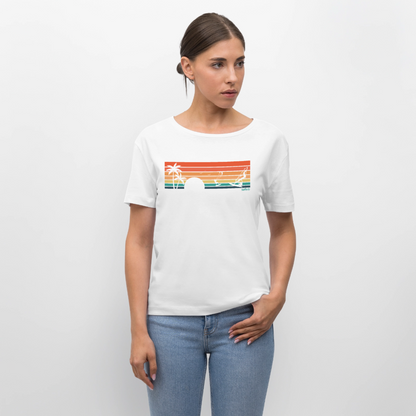 -sunset- Stanley/Stella Relaxed Rundhals Frauen Bio-T-Shirt SERENA - Weiß