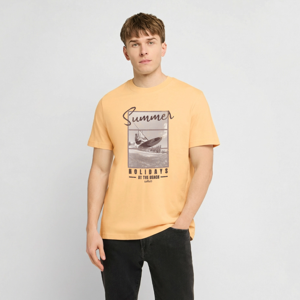 -holidays- RELAXED FIT Unisex Organic T-Shirt - Hellgelb