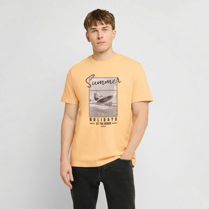-holidays- RELAXED FIT Unisex Organic T-Shirt - Hellgelb