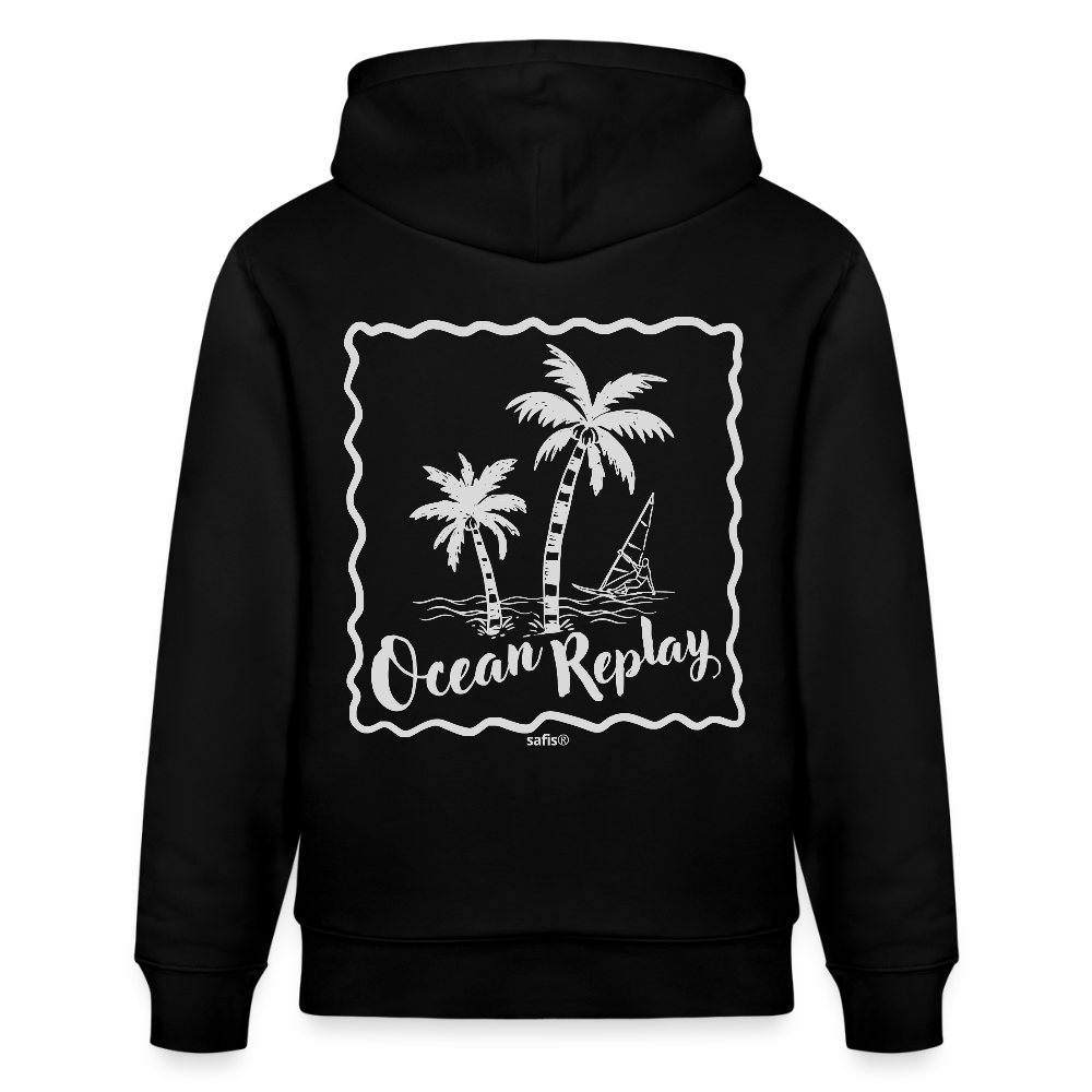 Unisex Bio-Hoodie CRUISER -ocean replay- - Schwarz