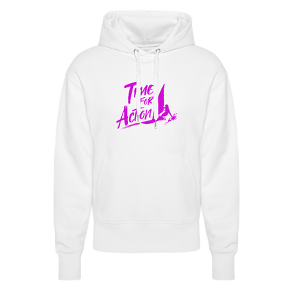 Unisex Relaxed Fit Bio-Hoodie -time for action- - Weiß