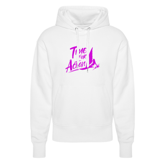 Unisex Relaxed Fit Bio-Hoodie -time for action- - Weiß