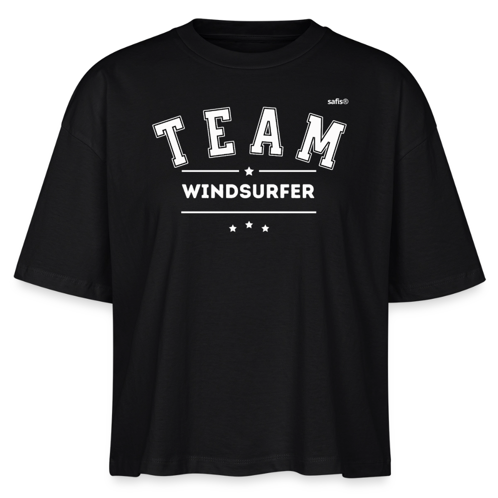 Frauen Boxy Bio-T-Shirt - Team Windsurfer - - Schwarz