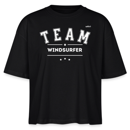 Frauen Boxy Bio-T-Shirt - Team Windsurfer - - Schwarz