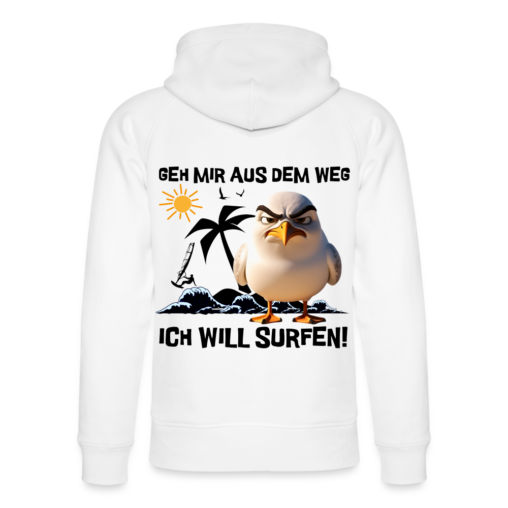 Unisex Bio-Hoodie -ich will surfen- - Weiß