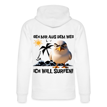 Unisex Bio-Hoodie -ich will surfen- - Weiß