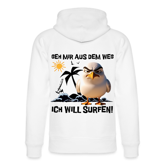 Unisex Bio-Hoodie -ich will surfen- - Weiß