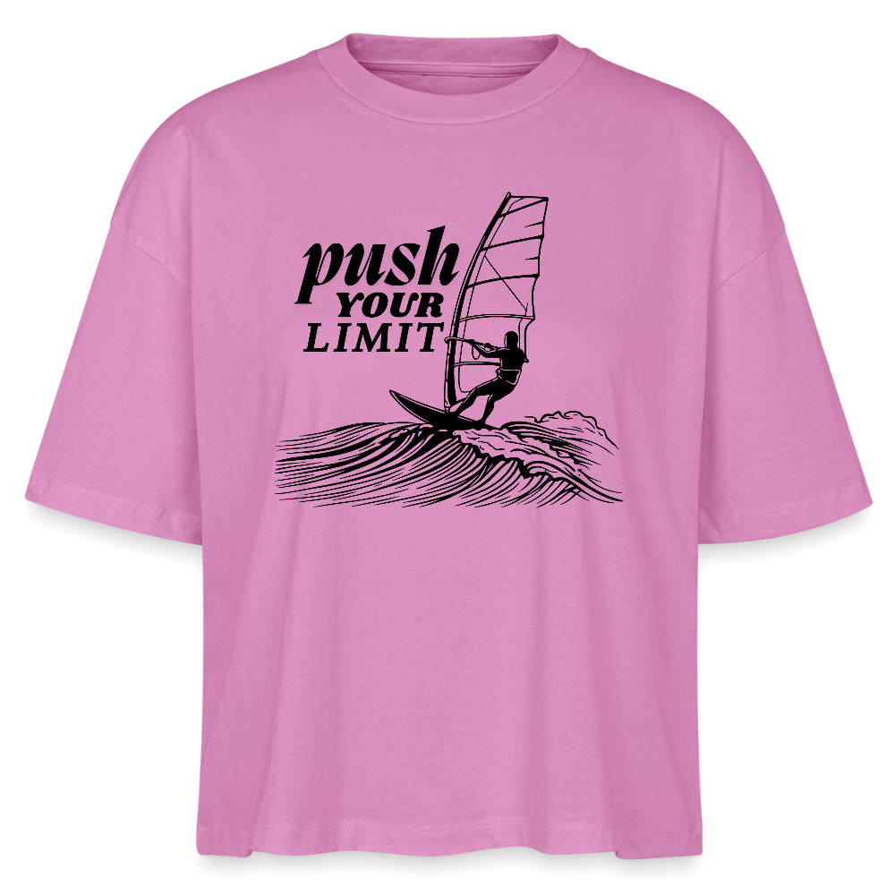 Boxy Bio T-Shirt push im lässigen Windsurf Style Pink