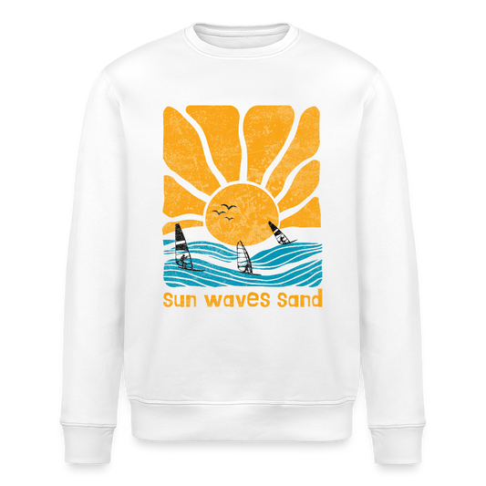 Unisex Bio-Sweatshirt ROLLER -sunny waves- - Weiß