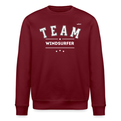 Unisex Bio-Sweatshirt ROLLER -Team Windsurfer- - Burgunderrot