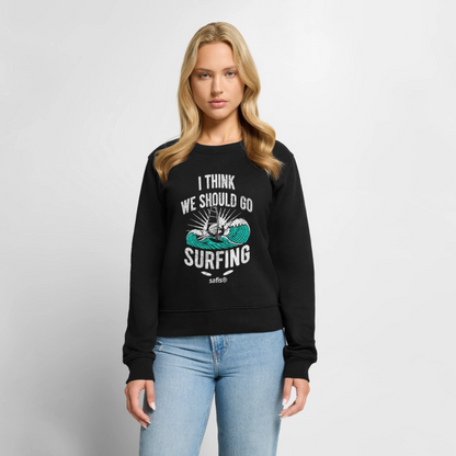 Frauen Premium Pullover -surfing- - Schwarz